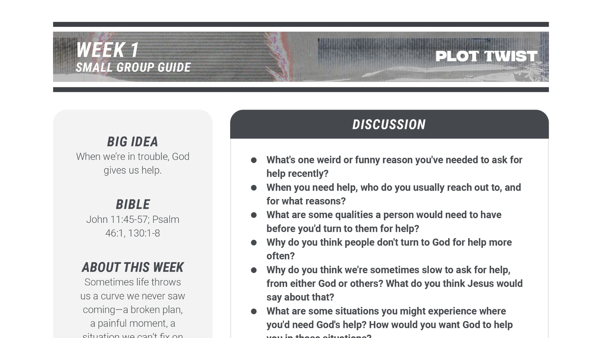 PLOT TWIST: A 6-Week Series on Easter